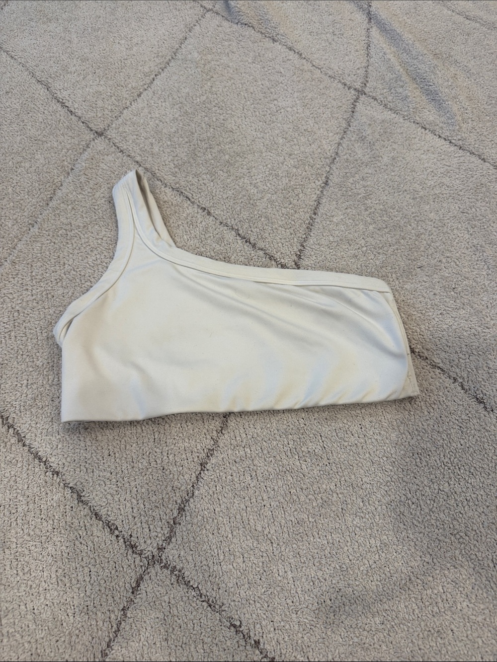 all in motion One-Shoulder Sports Bra in Light Cream